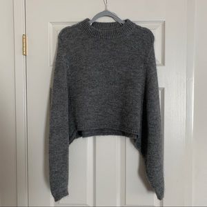 Mo&Co crop sweater grey size small